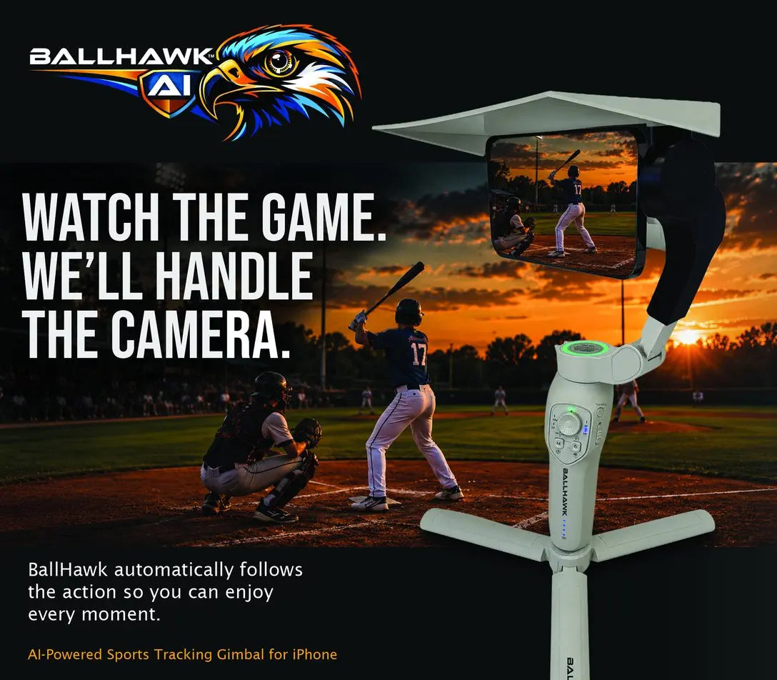 BallHawk AI tracking gimbal with Game Controller and weather shield