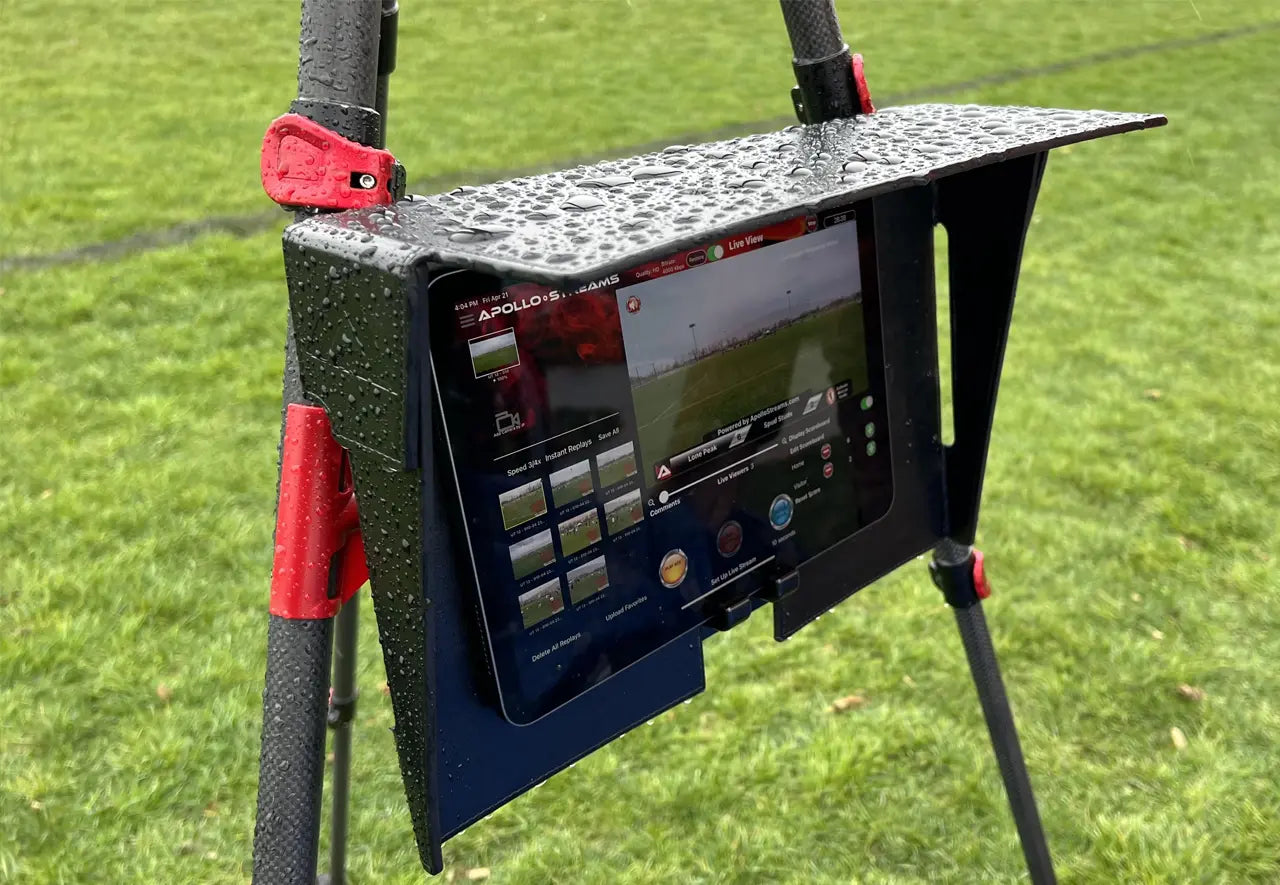 Apollo Streams iPad weather shield open view — fits standard and Pro iPad models