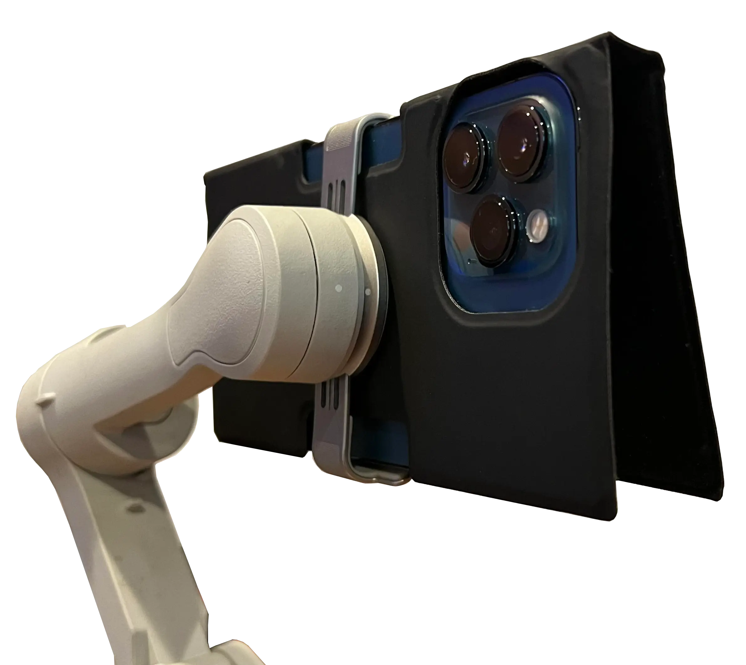 Apollo Streams gimbal iPhone weather shield — lightweight sun and rain protection for motorized gimbal